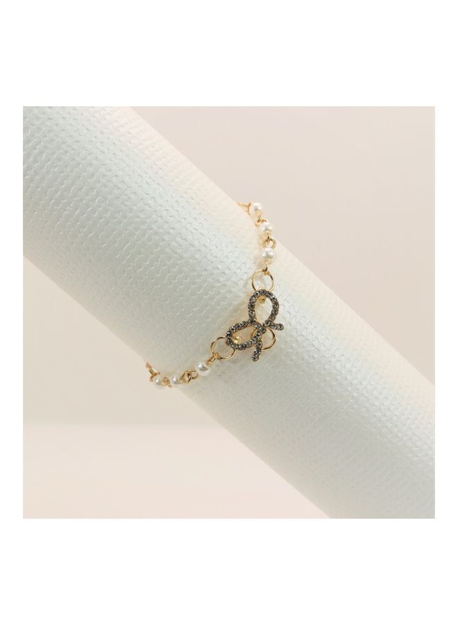 ذا بلينج ستوديو سوار بريستين مزين باللؤلؤ بتصميم عقدة فيونكة - Image 3