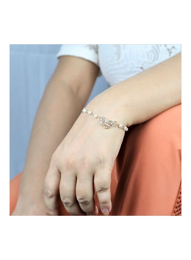 ذا بلينج ستوديو سوار بريستين مزين باللؤلؤ بتصميم عقدة فيونكة - Image 4