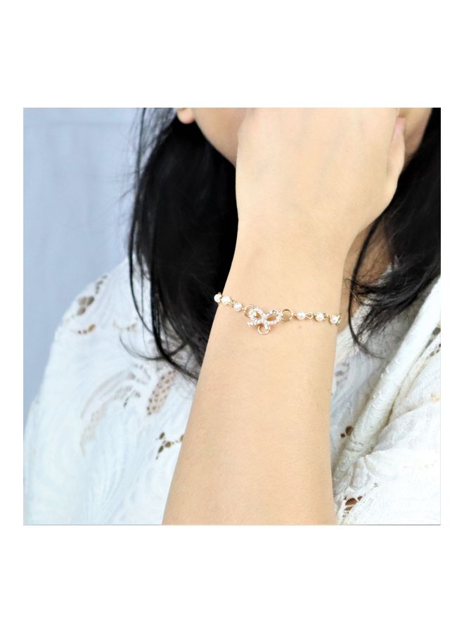 ذا بلينج ستوديو سوار بريستين مزين باللؤلؤ بتصميم عقدة فيونكة - Image 5