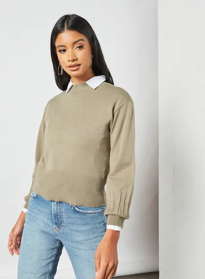 Y.A.S Long Sleeve Sweater Grey