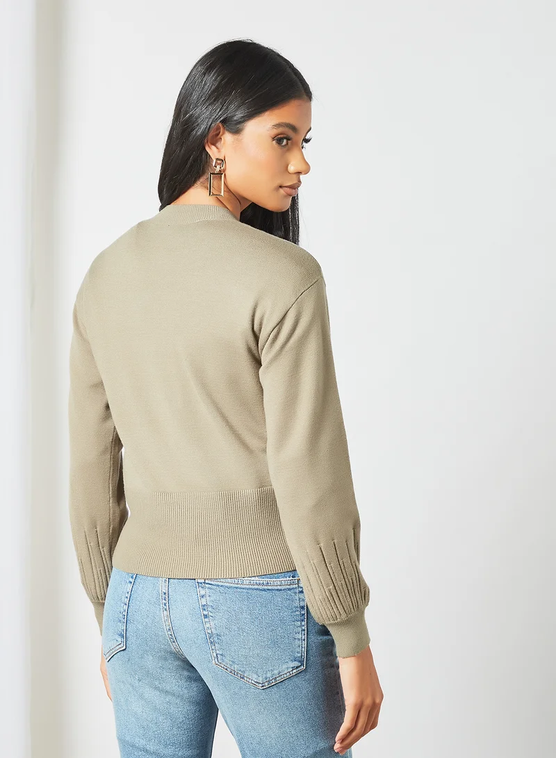 Y.A.S Long Sleeve Sweater Grey