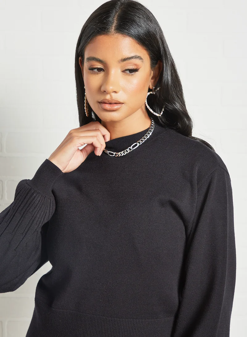 Y.A.S Long Sleeves Sweater Black