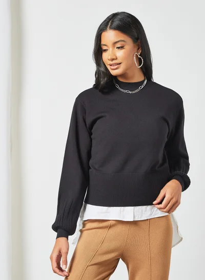Y.A.S Long Sleeves Sweater Black