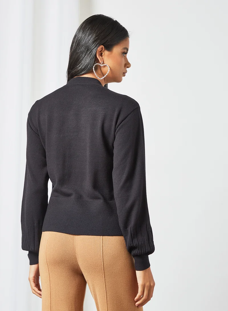 Y.A.S Long Sleeves Sweater Black