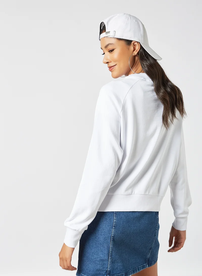 NOISY MAY New Jersey Graphic Sweatshirt White