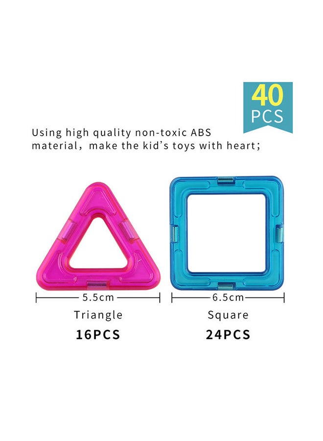 Arabest - JZRtoys04 40- Piece Jolly mags 3D Magnetic Building Blocks Set 40 3+ Years - Image 1