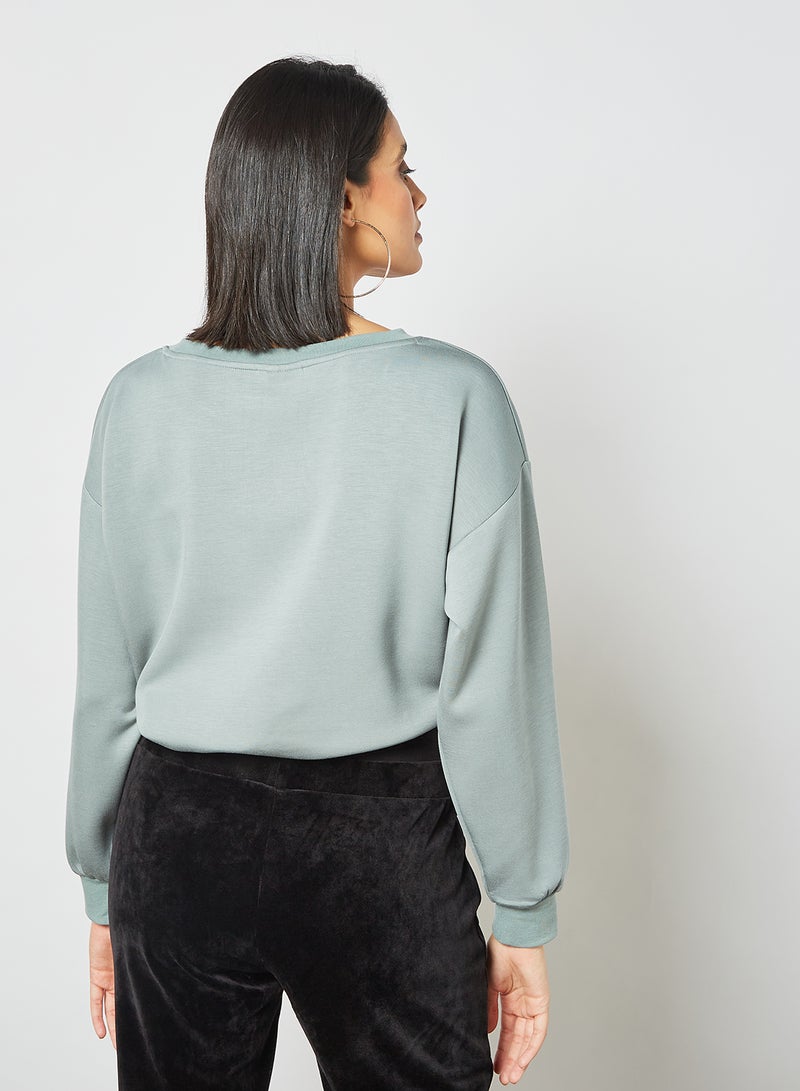 Mamalicious - Ray Maternity Sweatshirt Green - Image 1