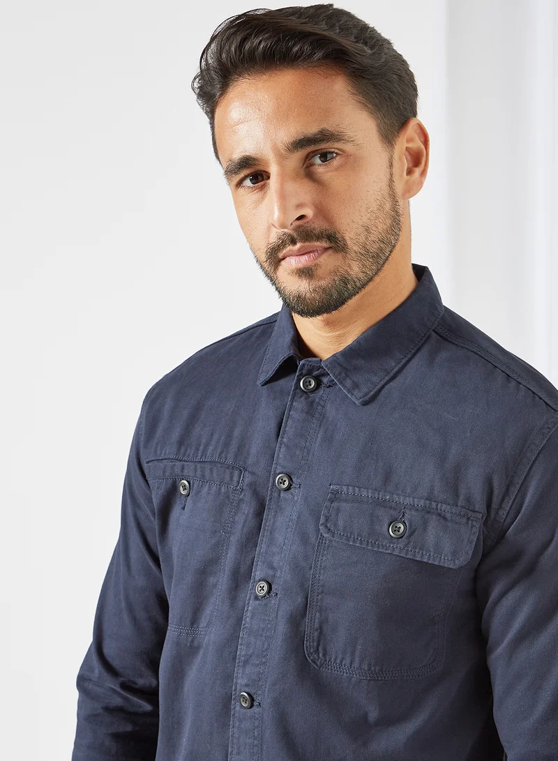 JACK & JONES Pocket Detail Overshirt Navy