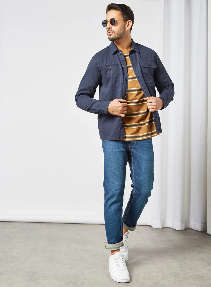 JACK & JONES Pocket Detail Overshirt Navy