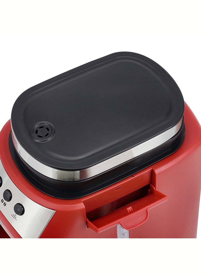 GEEPAS - Grinder & Drip Coffee Maker, 4 cups| Washable Filter | Non-Stick Coating Keep Warm Function | Filter Holder & Grinder | Water Level Gauge 0.6 L 600 W GCM41512 Red - Image 1