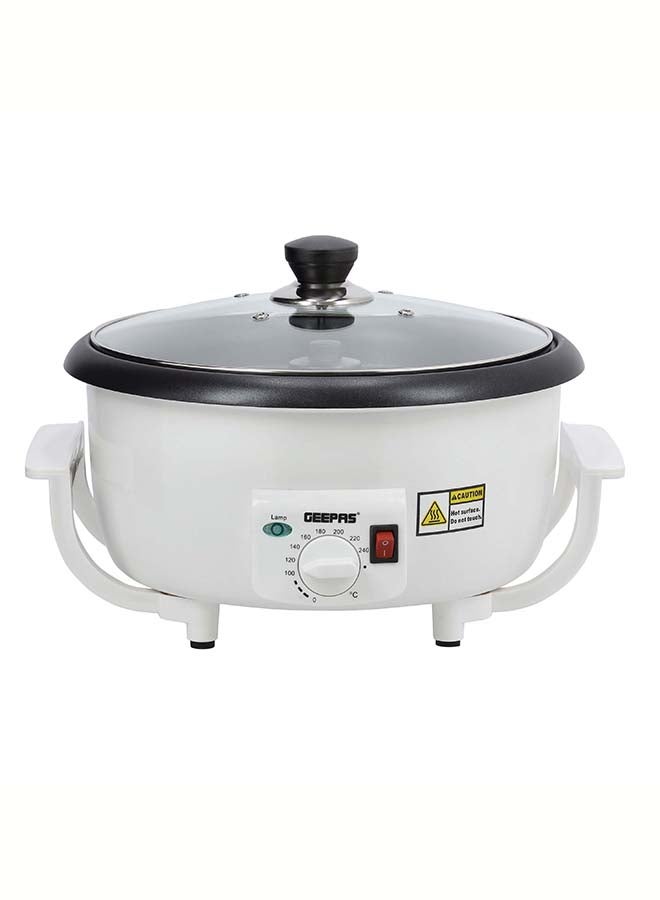 GEEPAS - Coffee Roaster, Automatic Coffee Roaster | Temperature Control | Toughened Glass Lid | Easy Handling Design | Control Switch for Easy Operating 800 W GCR63038 White - Image 1