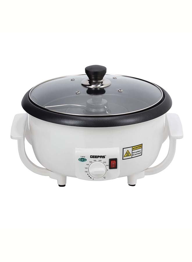 GEEPAS - Coffee Roaster, Automatic Coffee Roaster | Temperature Control | Toughened Glass Lid | Easy Handling Design | Control Switch for Easy Operating 800 W GCR63038 White - Image 1