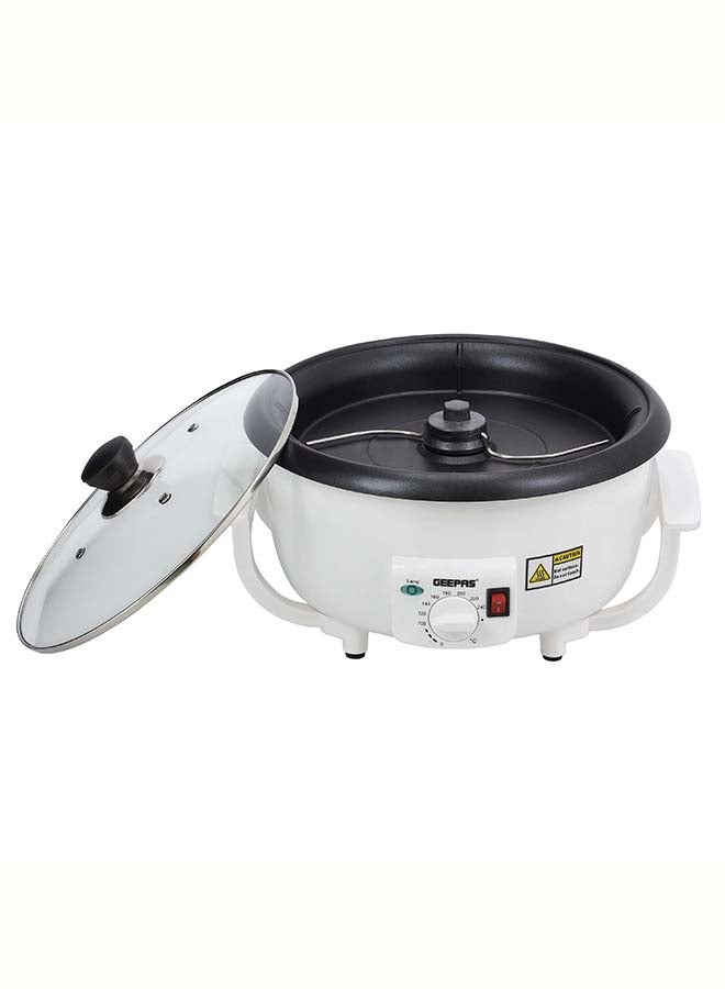 GEEPAS - Coffee Roaster, Automatic Coffee Roaster | Temperature Control | Toughened Glass Lid | Easy Handling Design | Control Switch for Easy Operating 800 W GCR63038 White - Image 1