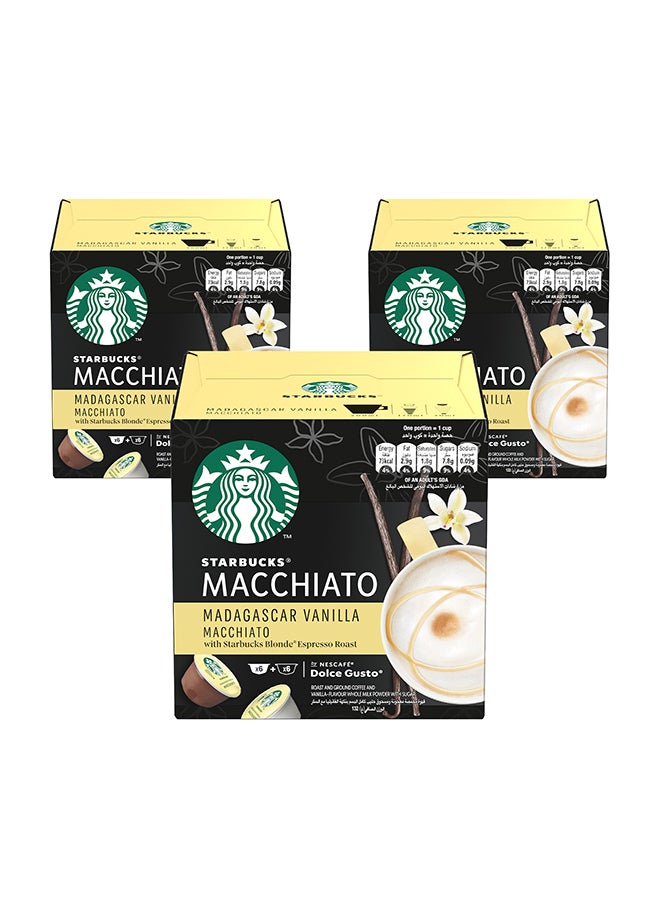 Starbucks Nescafé Dolce Gusto Madagascar Vanilla Macchiato 132grams Pack of 3  - Image 1
