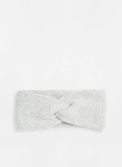 PIECES Knot Detailed Headband Light Grey Melange