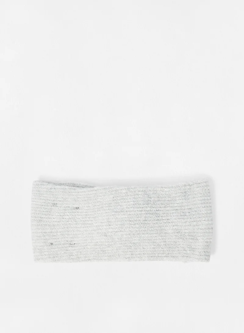 PIECES Knot Detailed Headband Light Grey Melange