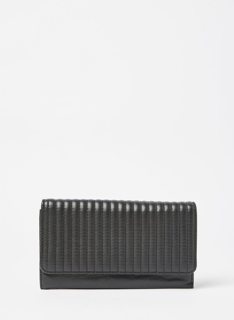 PIECES Quilted Wallet Black - Image 1
