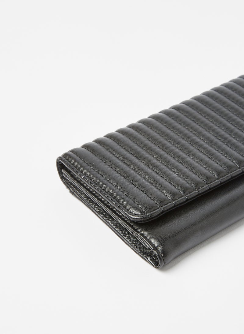 PIECES Quilted Wallet Black - Image 3
