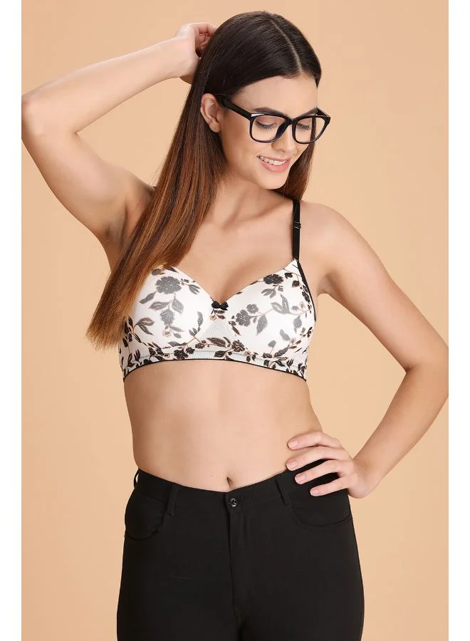 كلوفيا حمالة صدر تيشيرت متعددة الاتجاهات مبطنة بدون سلك وبكوب كامل وطبعة زهور