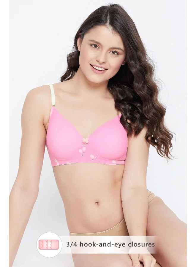 كلوفيا حمالة صدر تيشيرت مبطنة بدون أسلاك وبكوب كامل بتصميم مخطط