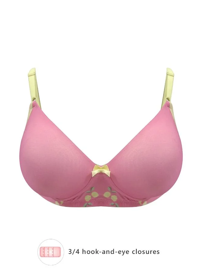 كلوفيا حمالة صدر تيشيرت مبطنة بدون أسلاك وبكوب كامل بتصميم مخطط