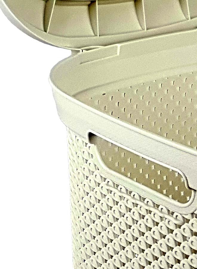 هوبي لايف سلة غسيل مربعة بتصميم ماسي عاجي 15لترات - Image 4