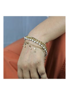 THE BLING STUDIO Pristine - 4-Piece Tassel White Beads Chain Bracelet Set  - Image 3