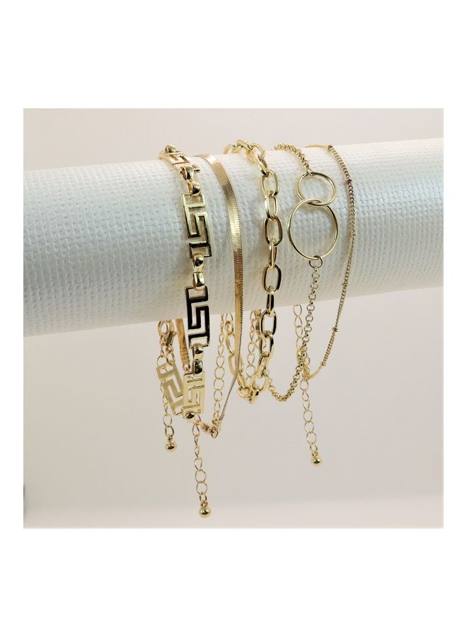 ذا بلينج ستوديو طقم أساور فاخرة بتصميم سلسلة على شكل ثعبان مكون من 5 قطع - Image 1