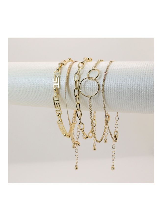 ذا بلينج ستوديو طقم أساور فاخرة بتصميم سلسلة على شكل ثعبان مكون من 5 قطع - Image 3
