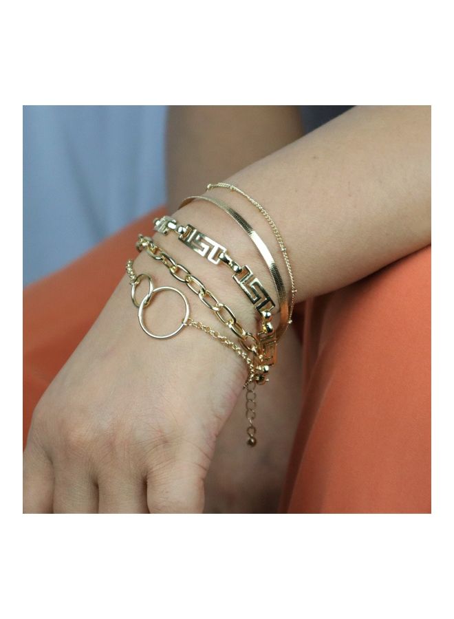 ذا بلينج ستوديو طقم أساور فاخرة بتصميم سلسلة على شكل ثعبان مكون من 5 قطع - Image 4