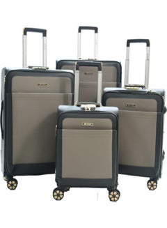 MORANO 4-Piece Lightweight Luggage Trolley Set Black/Grey  - Image 1