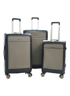 MORANO 4-Piece Lightweight Luggage Trolley Set Black/Grey  - Image 2