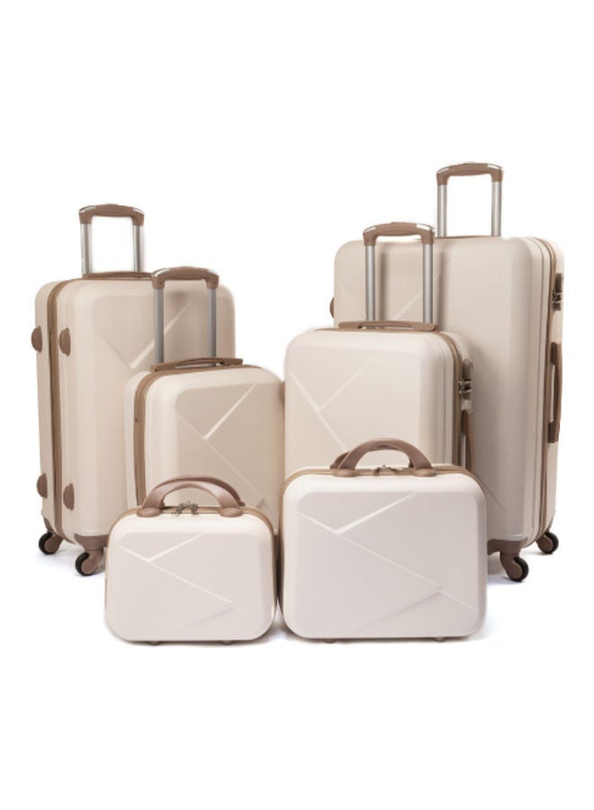 ليمرا مجموعة حقائب أمتعة بعجلات من 6 قطع بيج / الذهب - Image 1