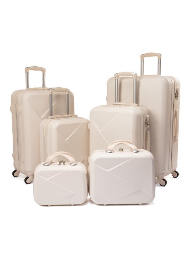 ليمرا طقم حقائب سفر بعجلات خفيفة الوزن من 6 قطع بيج - Image 1