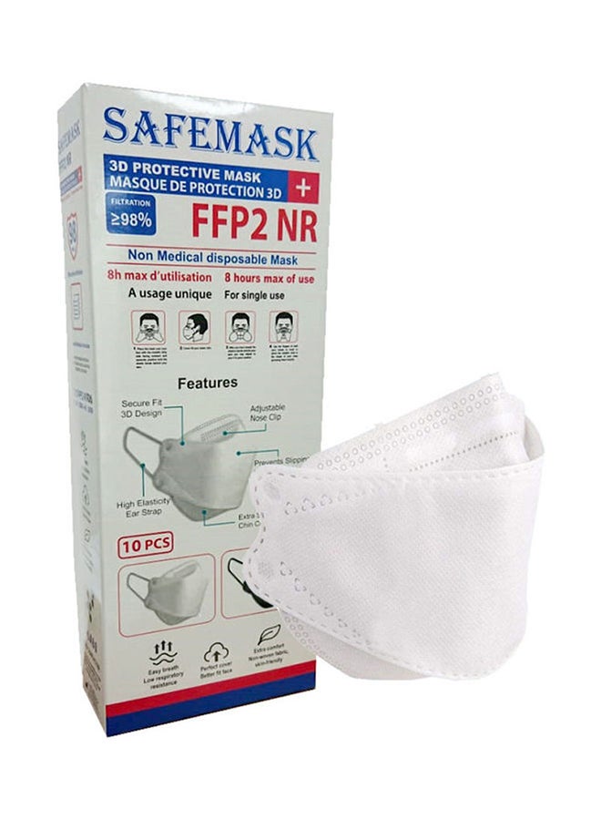 Pack Of 10 N95 3D Protective Mask White  - Image 2