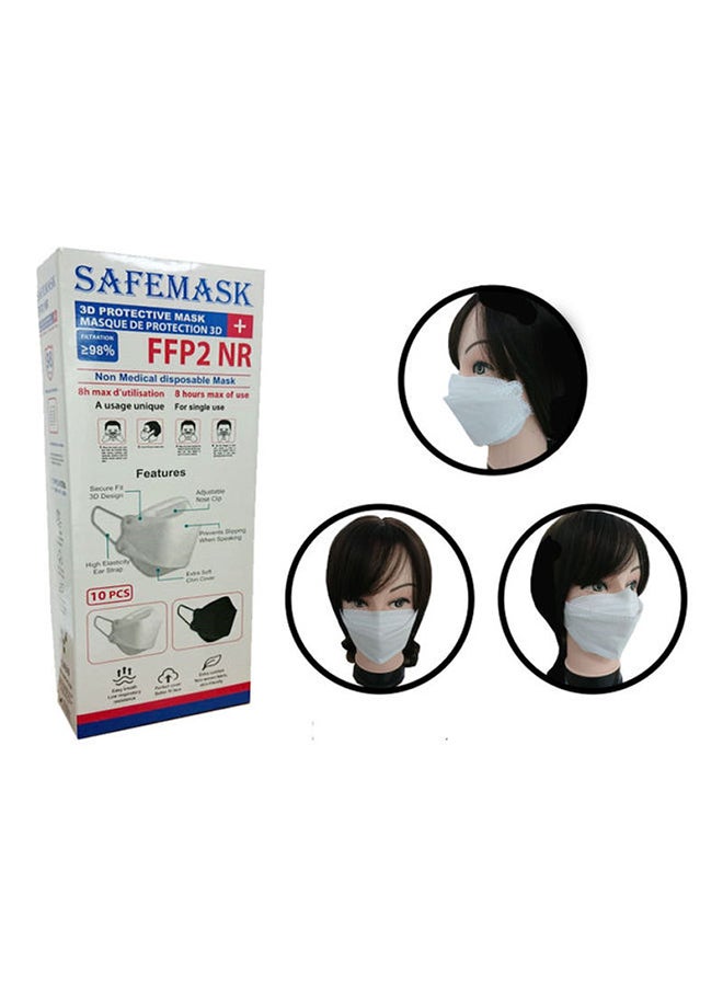 Pack Of 10 N95 3D Protective Mask White  - Image 3