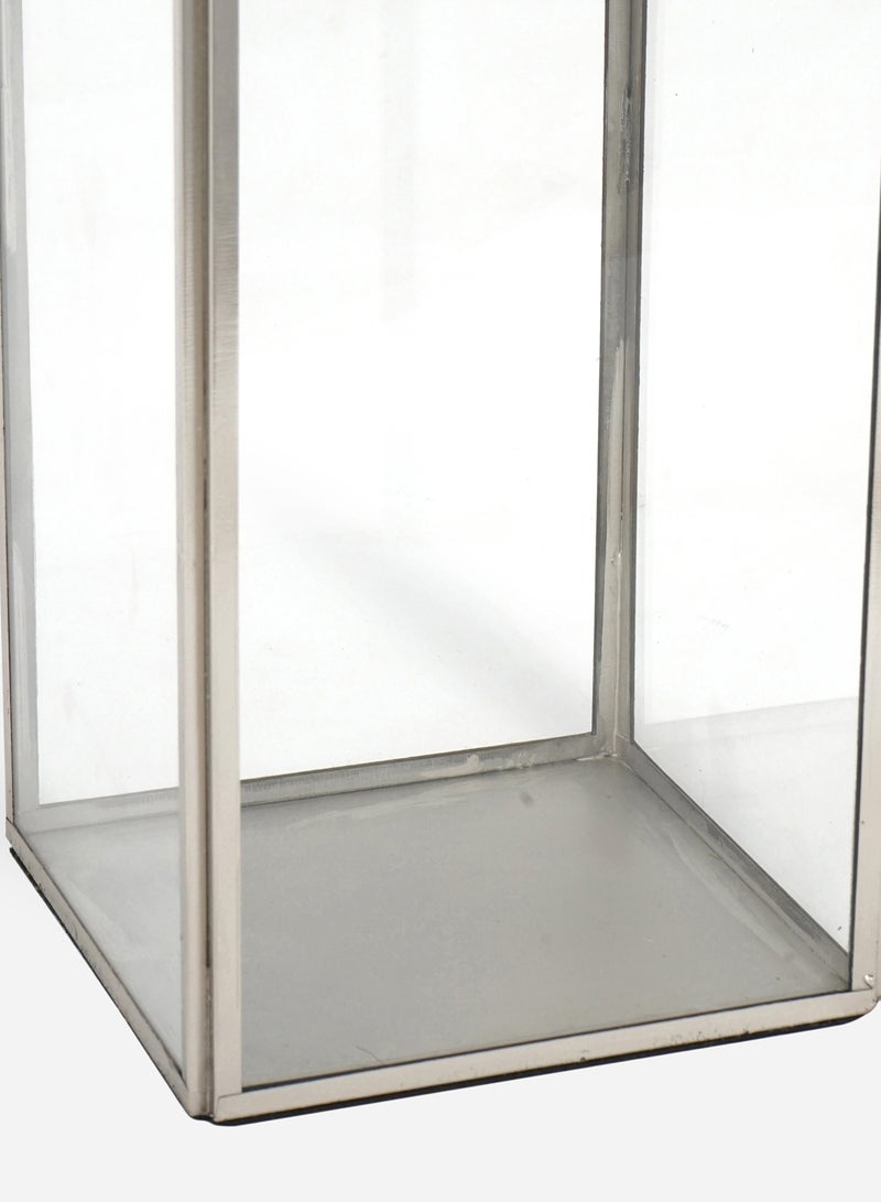 ايب اند فلو - حامل شموع زجاجي فضي 12 x 12 x 27سم - Image 1