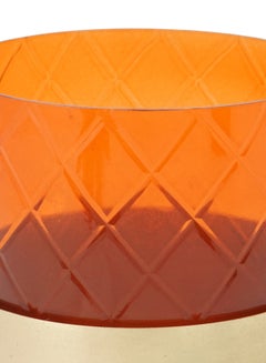 ebb & flow T-Light Holder With Star Cutting Glass Unique Luxury Quality Scents For The Perfect Stylish Home Orange 8.25 x 8.25 x 10cm  - Image 2