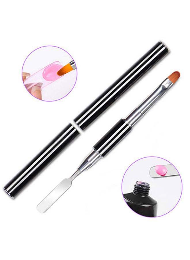 برونسون فرشاة مزدوجة الأطراف 2 في 1 من البولي جل والبولي جل مصنوعة من الستانلس ستيل من الفئة الإحترافية. أسود/ فضي - Image 2