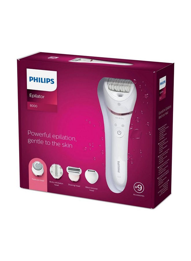 Philips - Epilator Series 8000 Wet And Dry Epilator BRE740/11, 2 Years Warranty White - Image 1