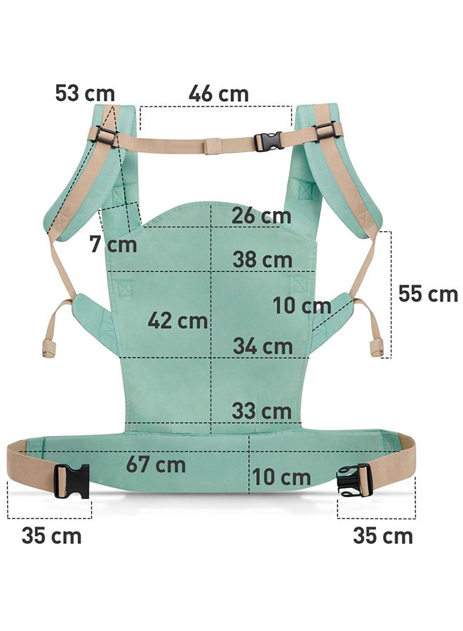 Kinderkraft - Baby Carrier Nilo Ergonomic Sling For Newborn Lightweight, Confortable, Ajustable, 2 Carrying Position Front And Backpack For Newborn From 3 Month To 20 Kg, D By Ihdi, Mint - Image 1