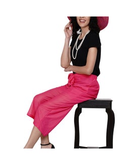 Miss London Paper Bag Waist Pants With Cloth Belt Pink  - Image 5