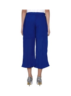 Miss London Paper Bag Waist Pants With Cloth Belt Imperial Blue  - Image 2
