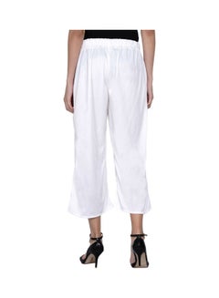 Miss London Paper Bag Waist Pants With Cloth Belt White  - Image 2