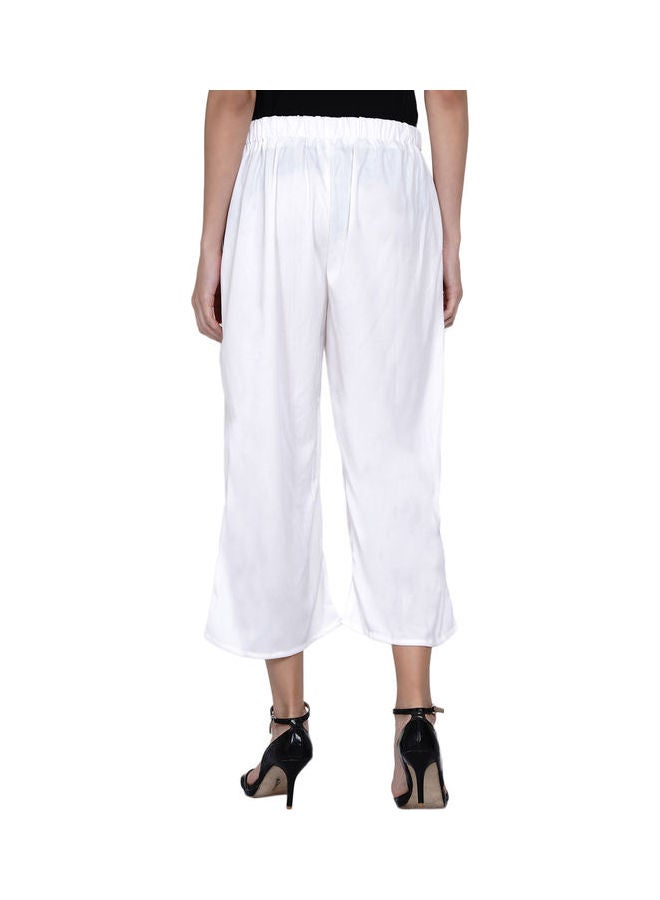 Miss London - Paper Bag Waist Pants With Cloth Belt White - Image 1