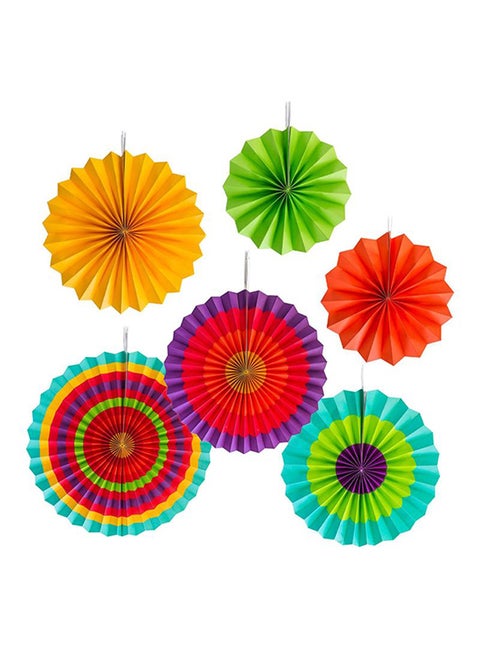 6-Piece Summer Shell Paper Fan Decoration