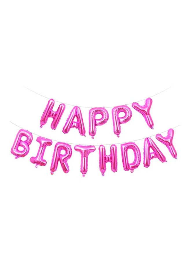 جو توي طقم بالونات من الورق المعدني بنمط مطبوع بعبارة " Happy Birthday" مقاس 16 بوصة من 13 قطعة - Image 1