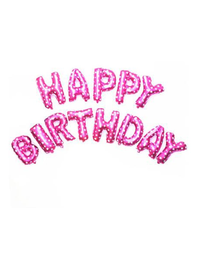 جو توي طقم بالونات من الورق المعدني بنمط مطبوع بعبارة " Happy Birthday" مقاس 16 بوصة من 13 قطعة - Image 2