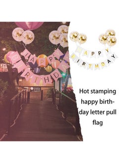FancyLife 5-Piece Confetti Balloon Happy Birthday Wall Banner  - Image 5