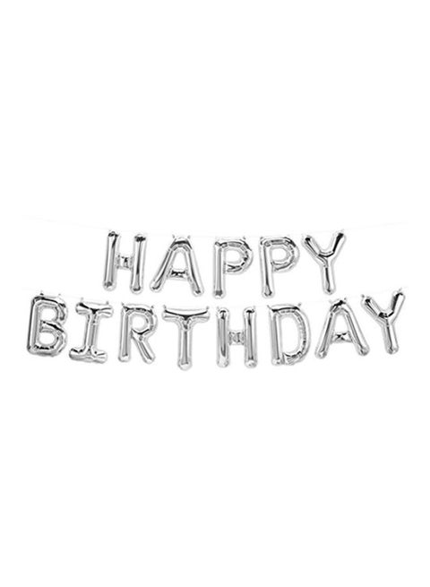 طقم بالونات شكل "Happy Birthday" من 13 قطعة 16بوصة